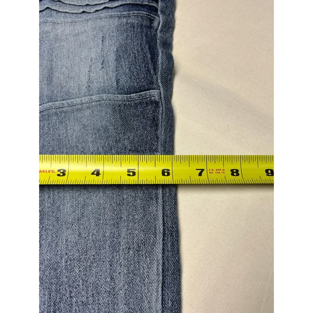 Southpole Mens Skinny Moto Biker Jeans‎ Blue Distressed Ribbed Denim 29x30